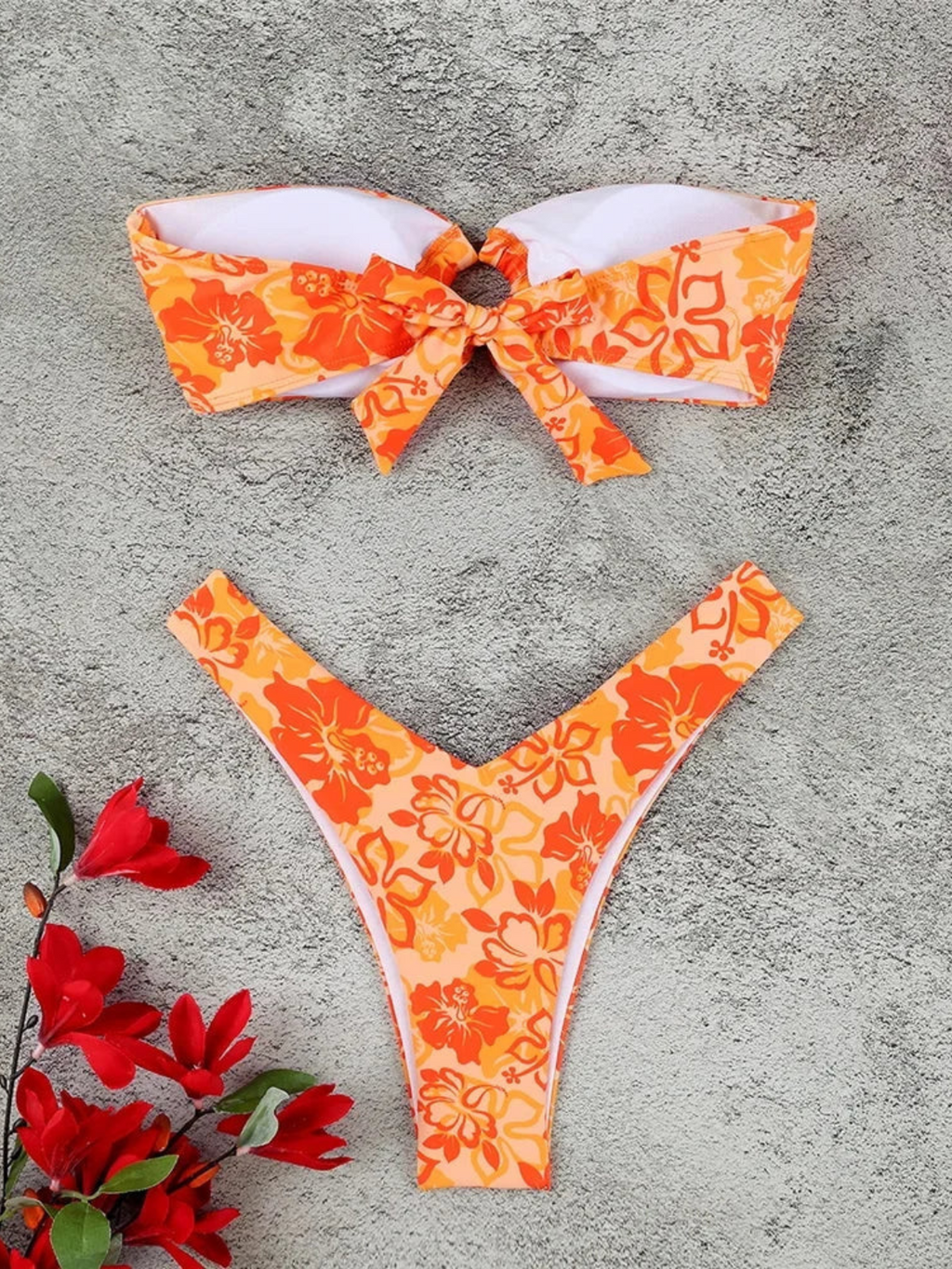 Hibiscus Bandeau Bikini Set