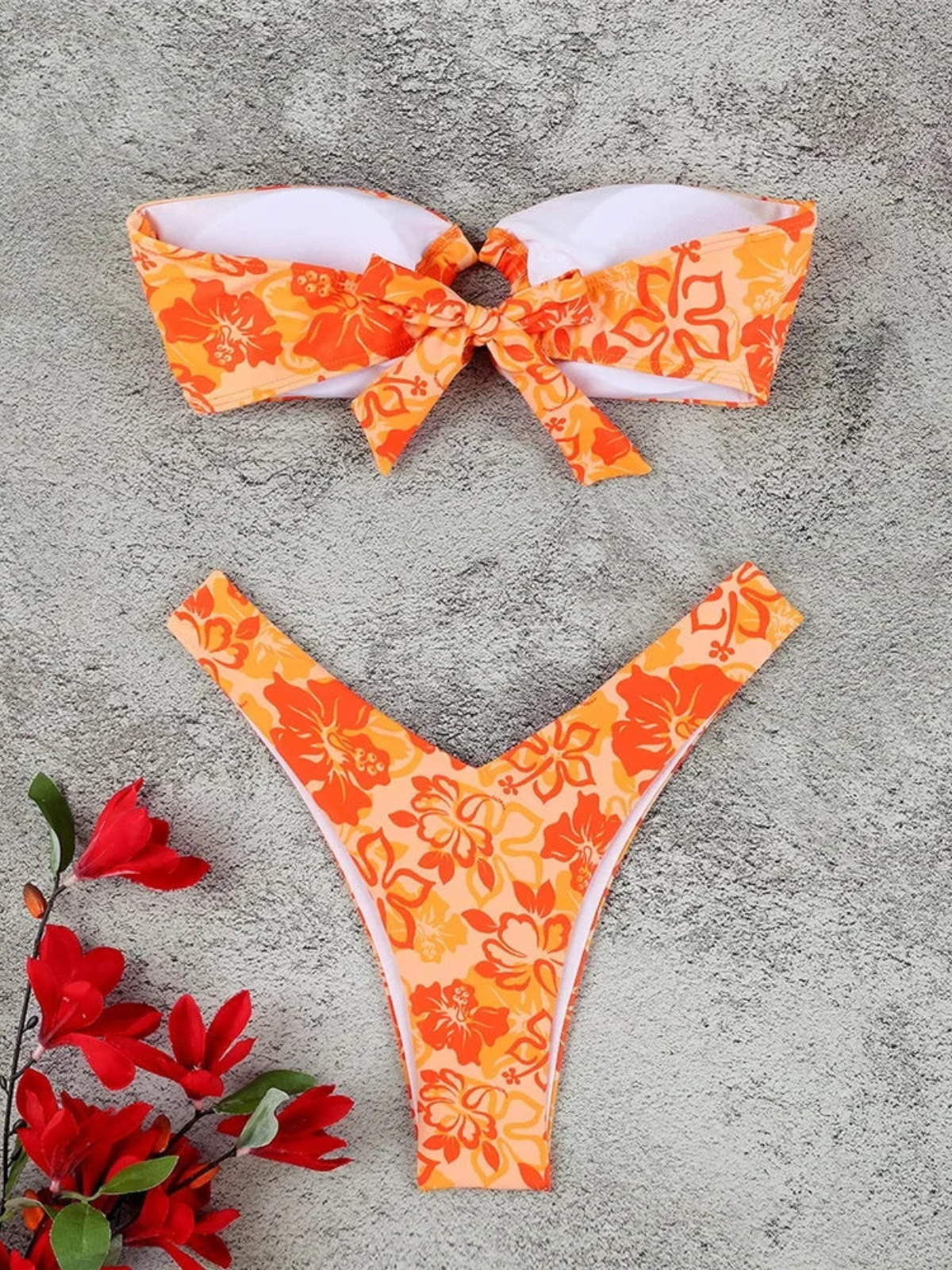 Hibiscus Bandeau Bikini Set