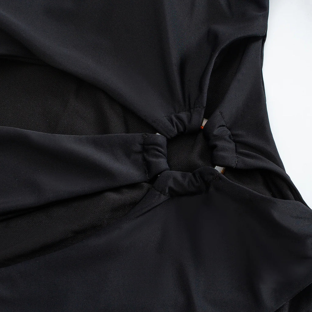 Solid O-Ring One Piece Swimsuit